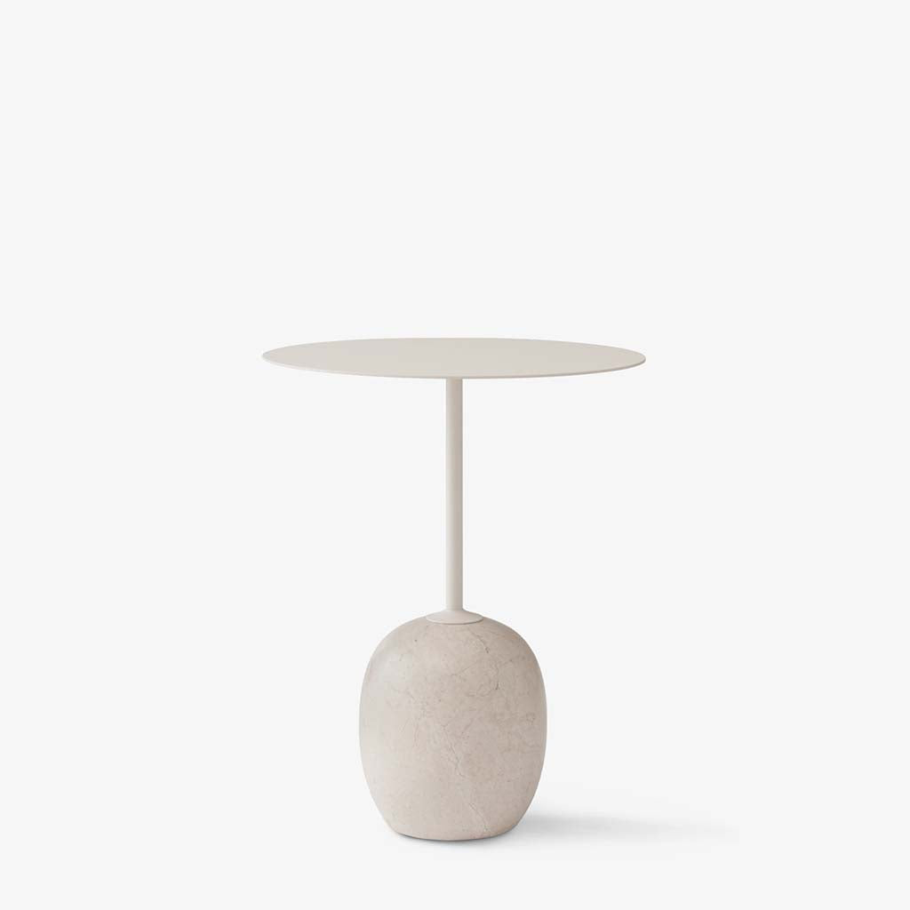 Lato Side Table LN8 Round - Ivory White & Crema Diva Marble
