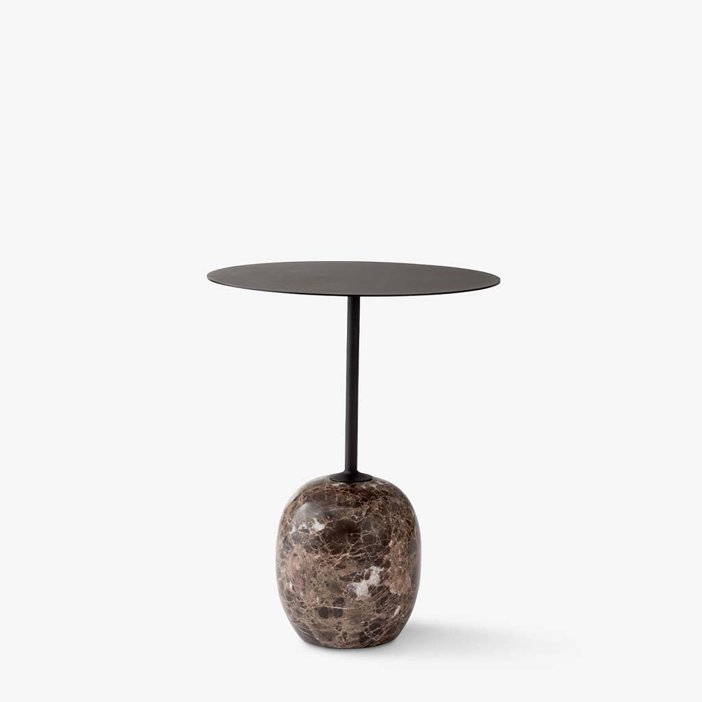 Lato Side Table LN8 Round - Warm Black & Emperador Marble