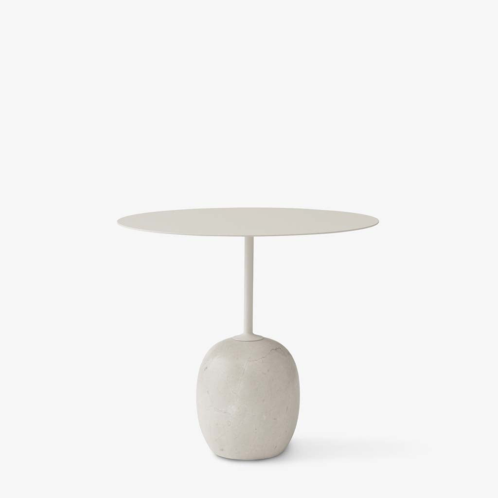 Lato Side Table LN9 Oval - Ivory White & Crema Diva Marble