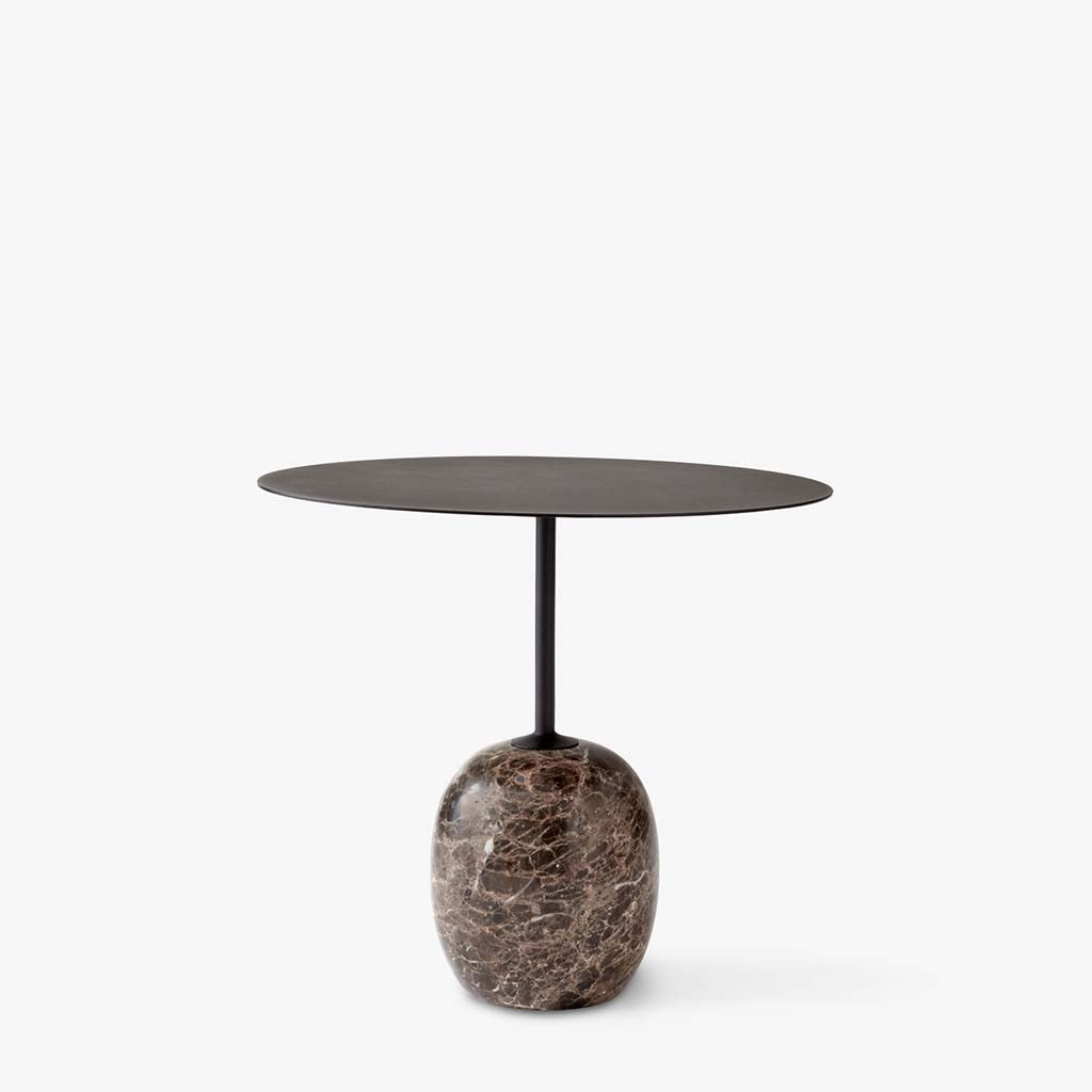 Lato Side Table LN9 Oval - Warm Black & Emperador Marble