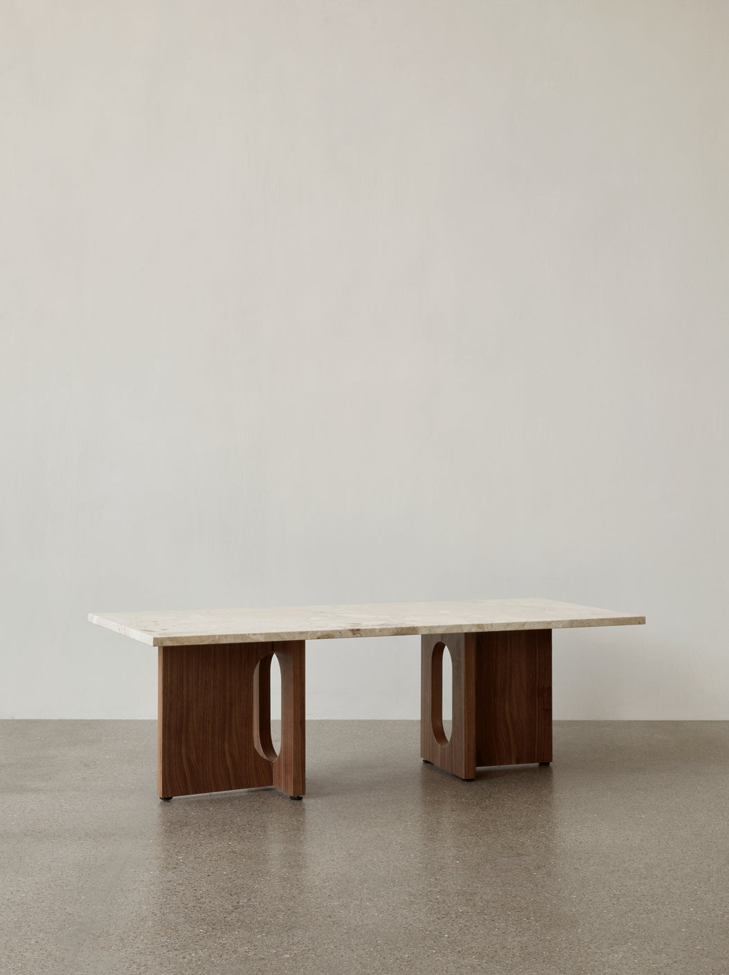Androgyne Lounge Table, Walnut / Kunis breccia sand
