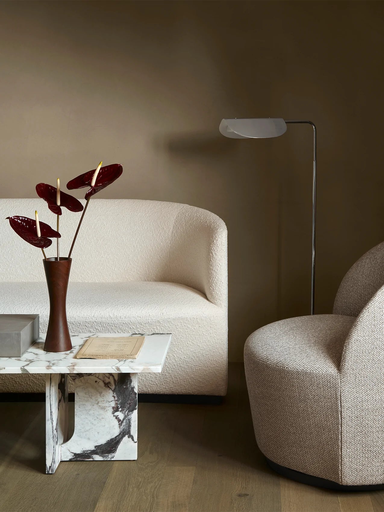 Androgyne Lounge Table, Calacatta Viola Marble