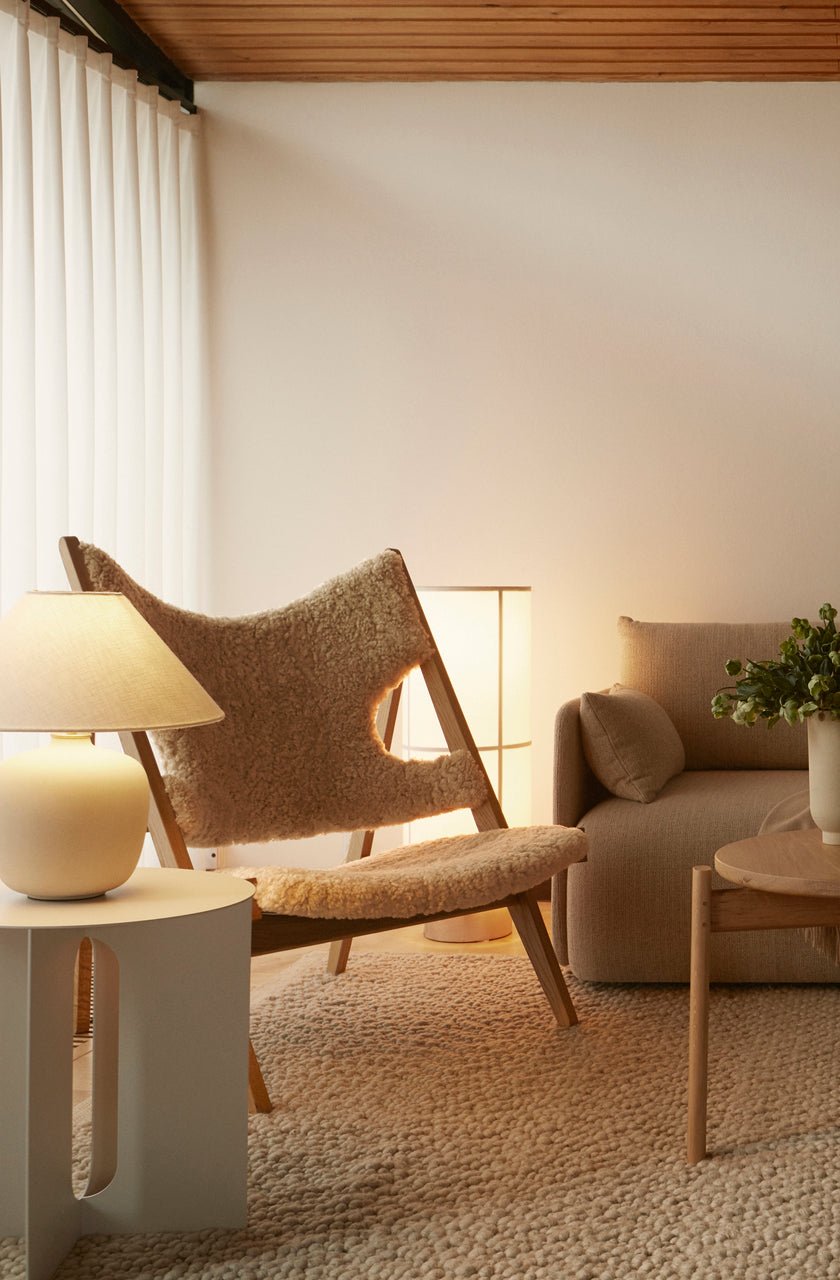 Knitting Lounge Chair, Sheepskin - Natural oak / Nature