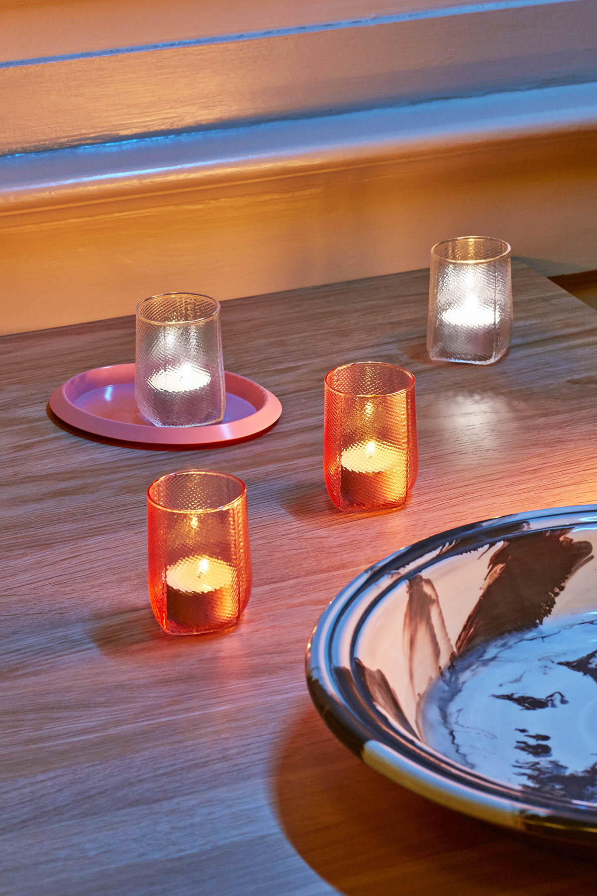 Tela Votive Glass Set of 2 - Peach
