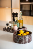 Burgundy Marble Fruit Bowl
