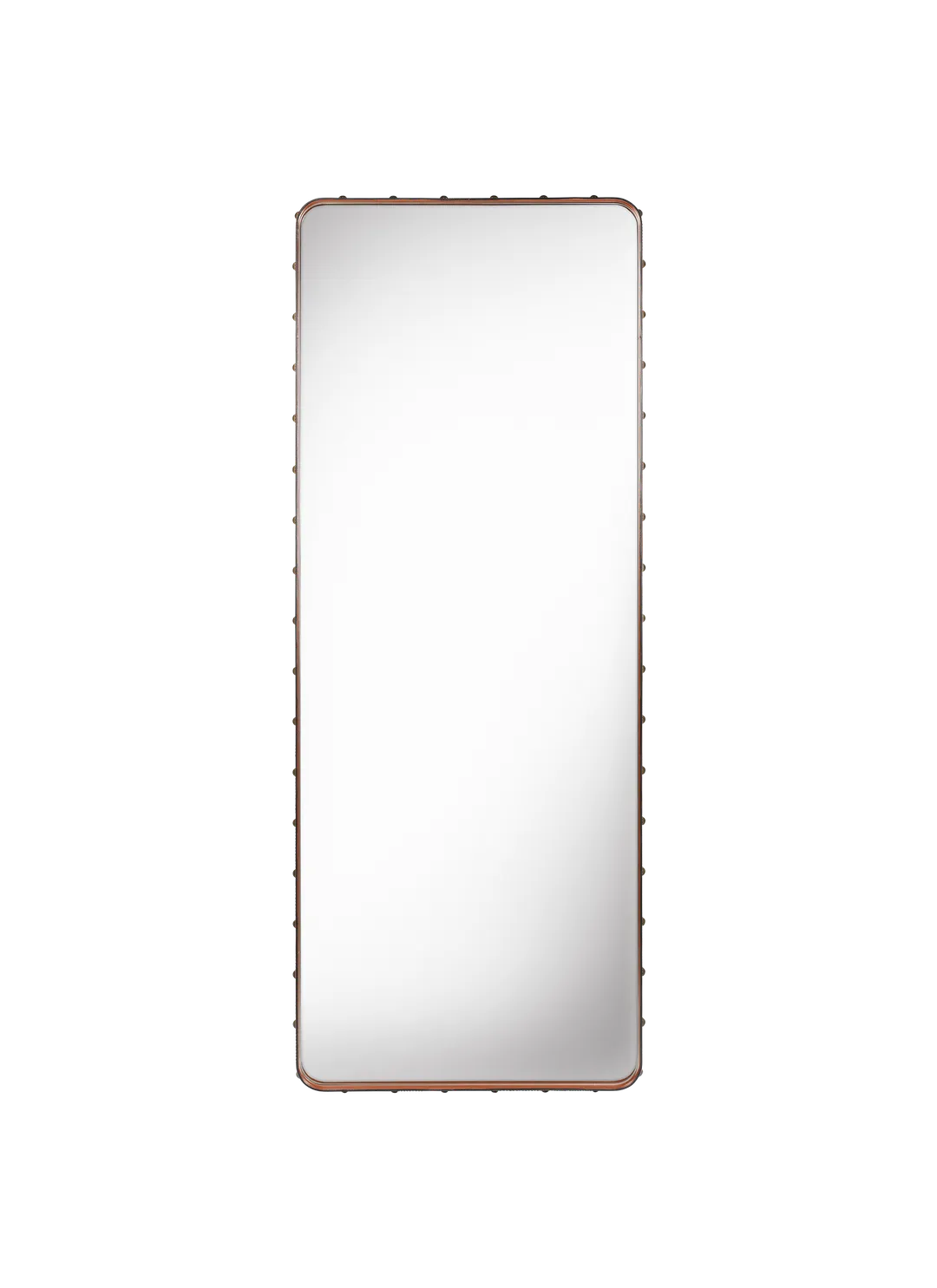 Adnet Wall Mirror Rectangular - Tan Leather