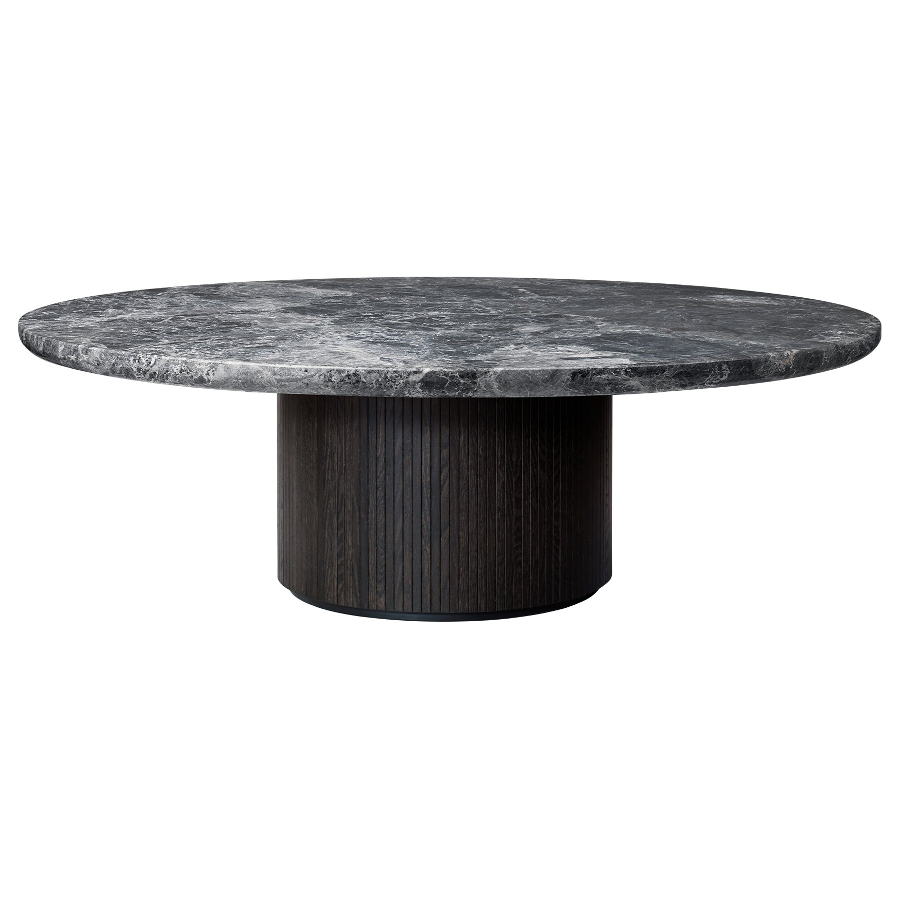 Masuta de Cafea Moon Rotundă - Grey Emperador Marble