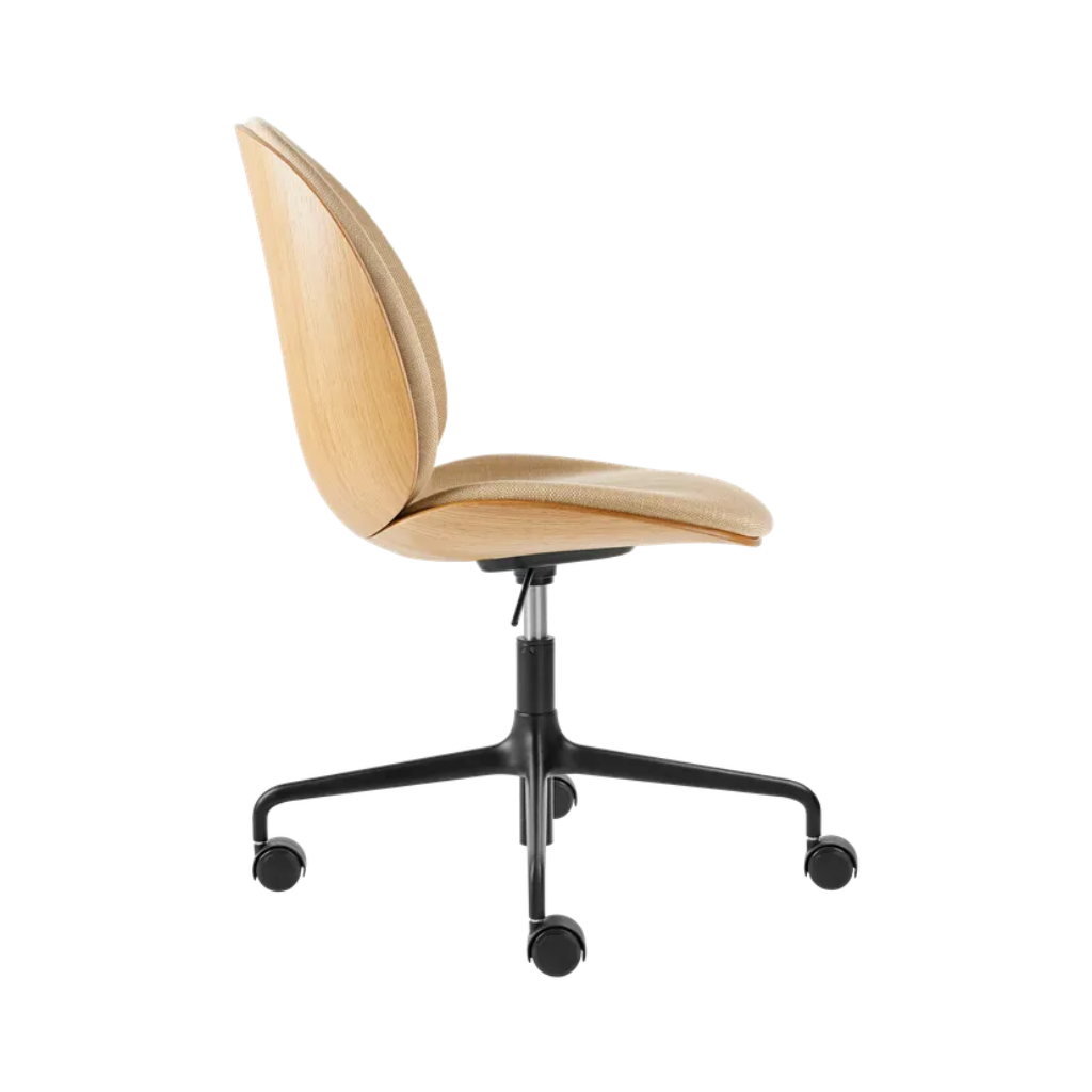Beetle Meeting Chair - Front Upholstered, Height adjustable 4-star base w. castors