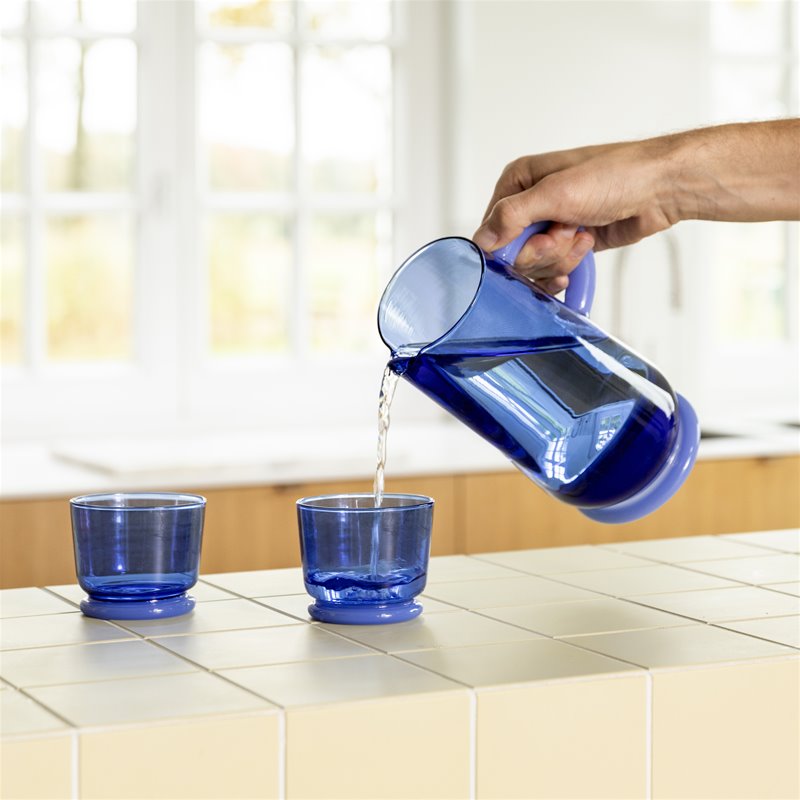Glass dew blue set of 2