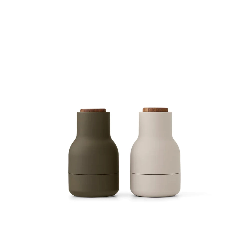Bottle Grinder Small, 2-Piece - Hunting Green, Beige - Walnut Lid