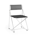 X-Line Chair Chromed base, Indoor - Black powder coated seat/back