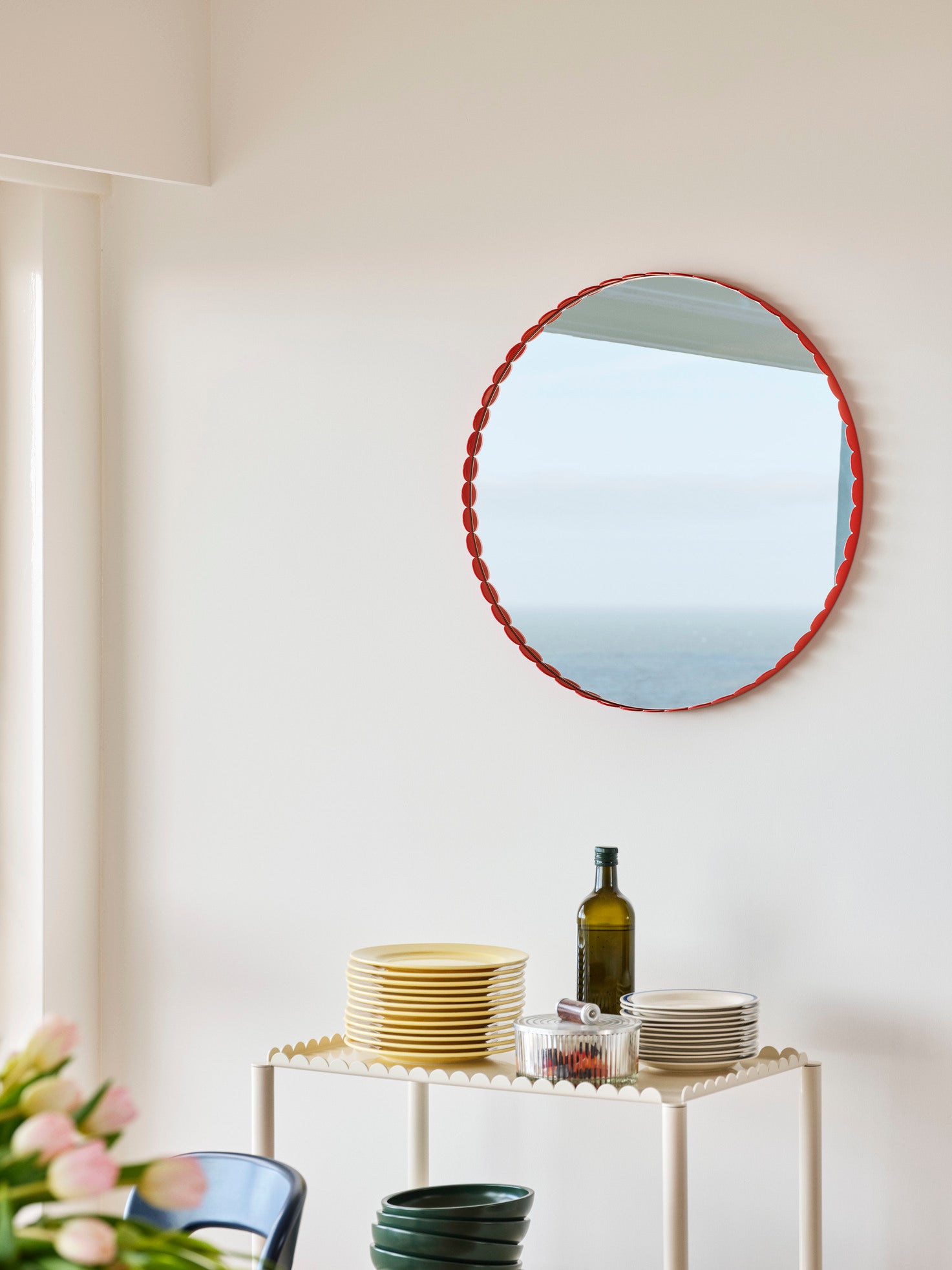 Arcs Mirror Round - Red