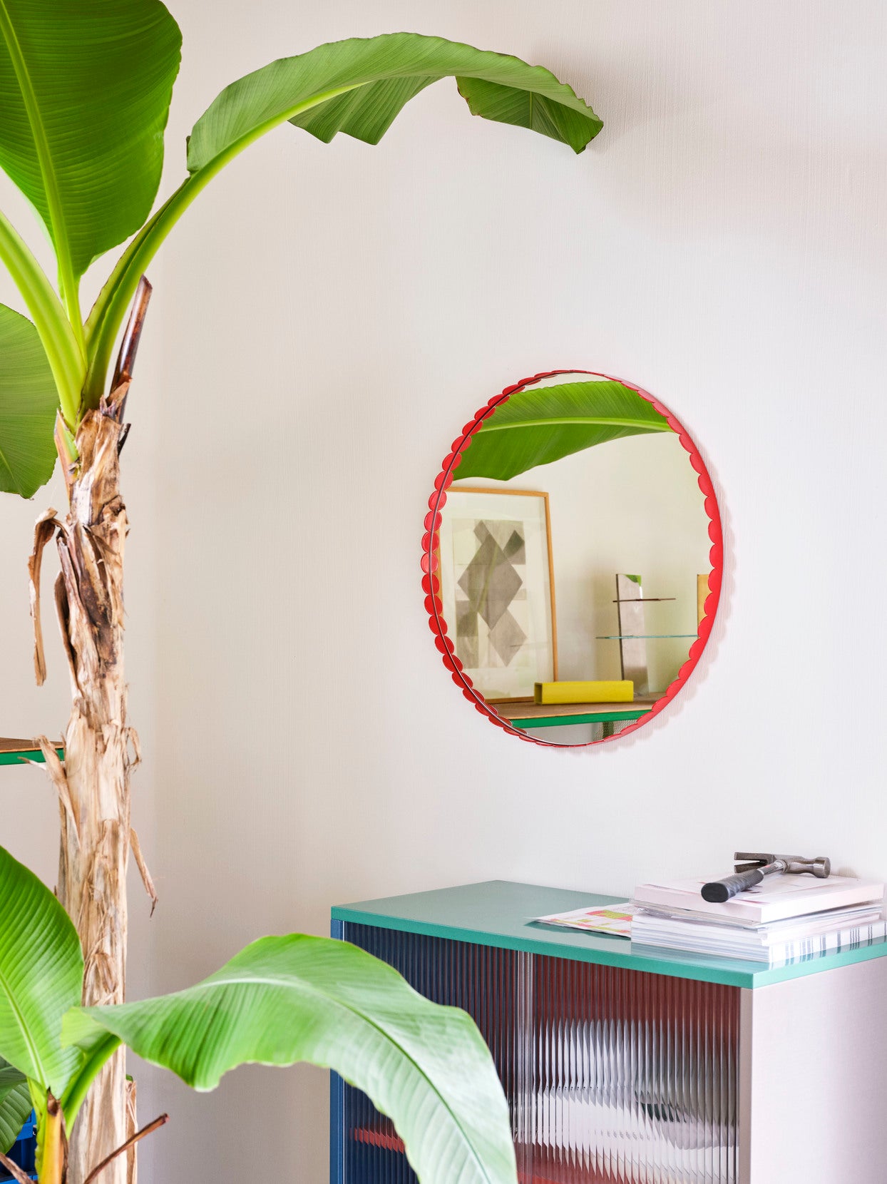 Arcs Mirror Round - Red