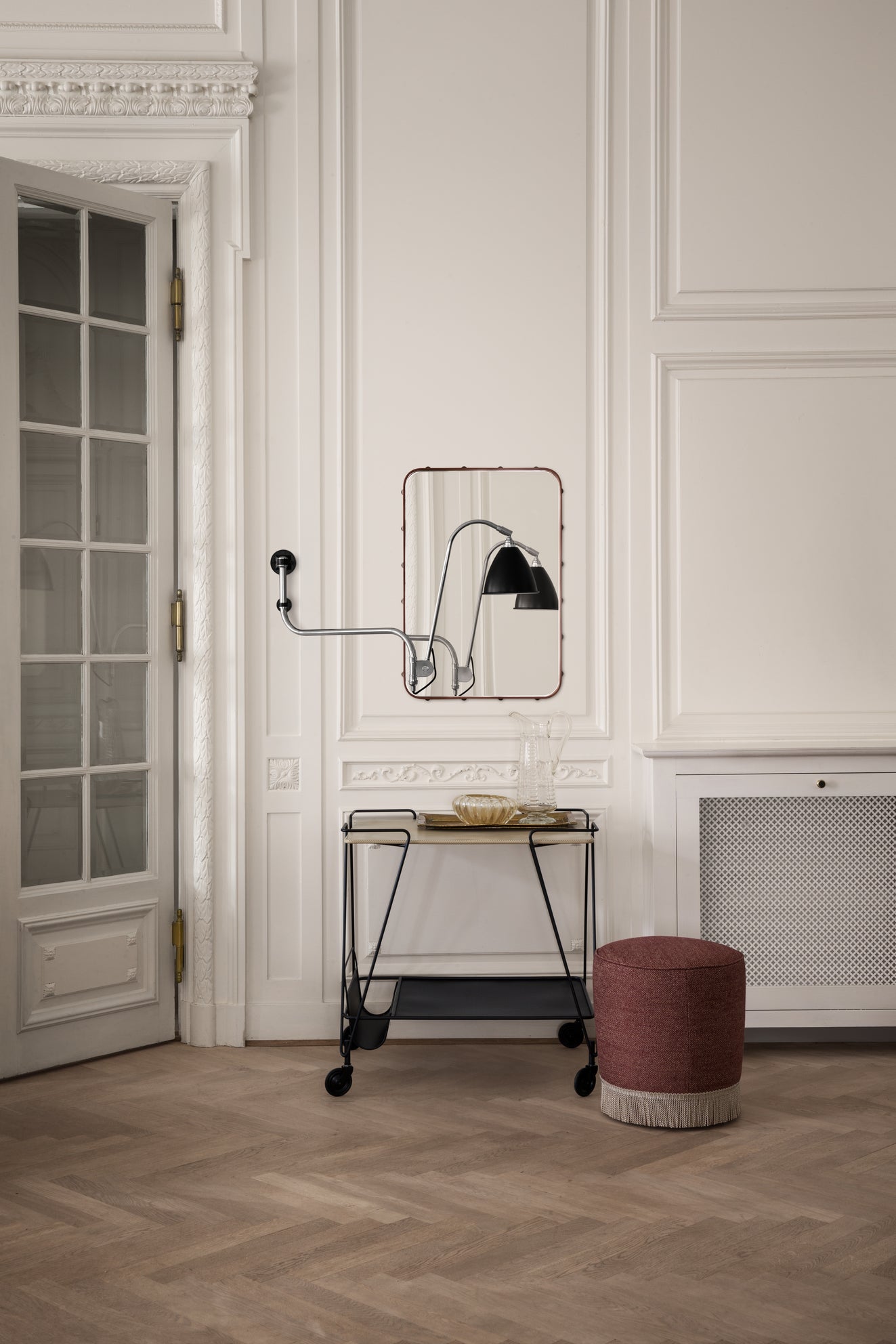 Adnet Wall Mirror Rectangular - Tan Leather
