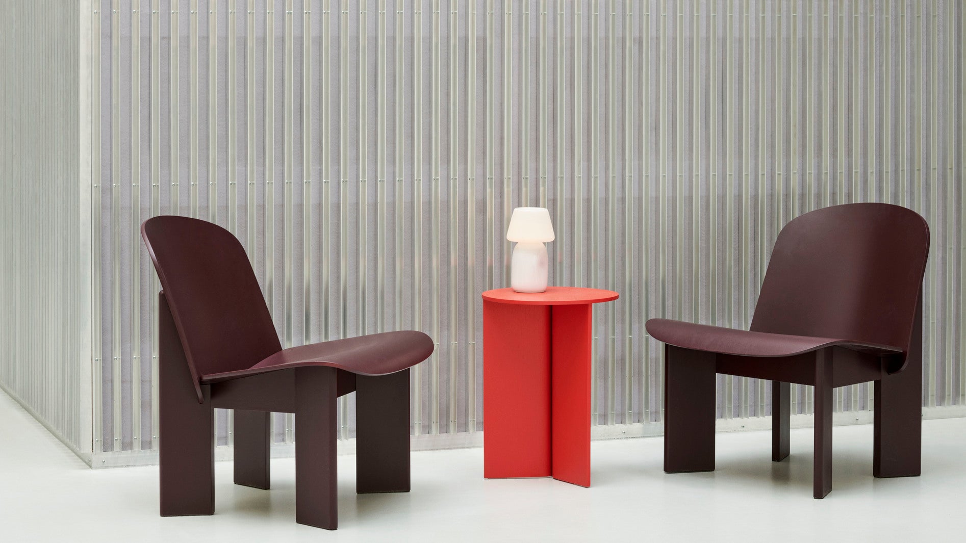 Chisel Lounge Chair - Dark Bordeaux