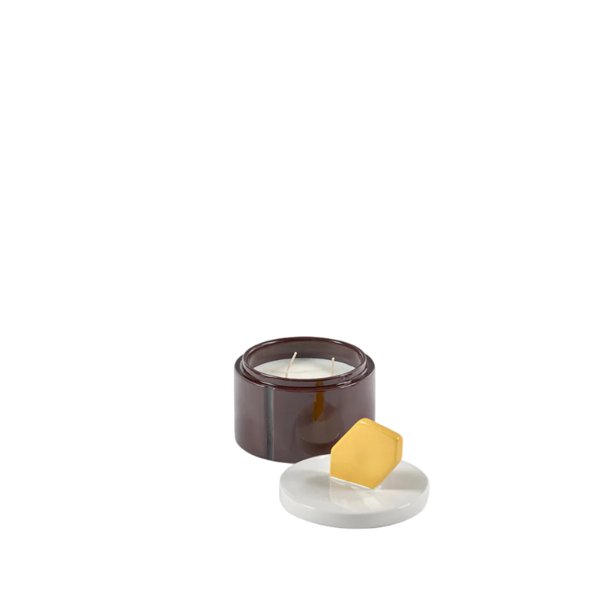 Scented candle M burgundy - yellow Candela 03