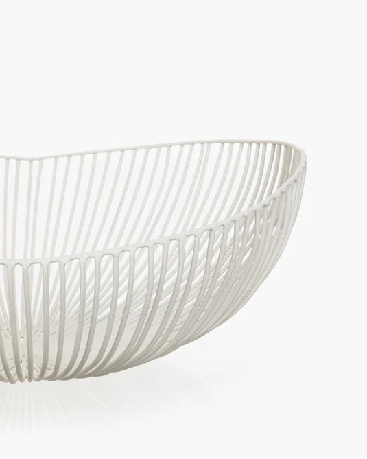 Basket oval white Meo