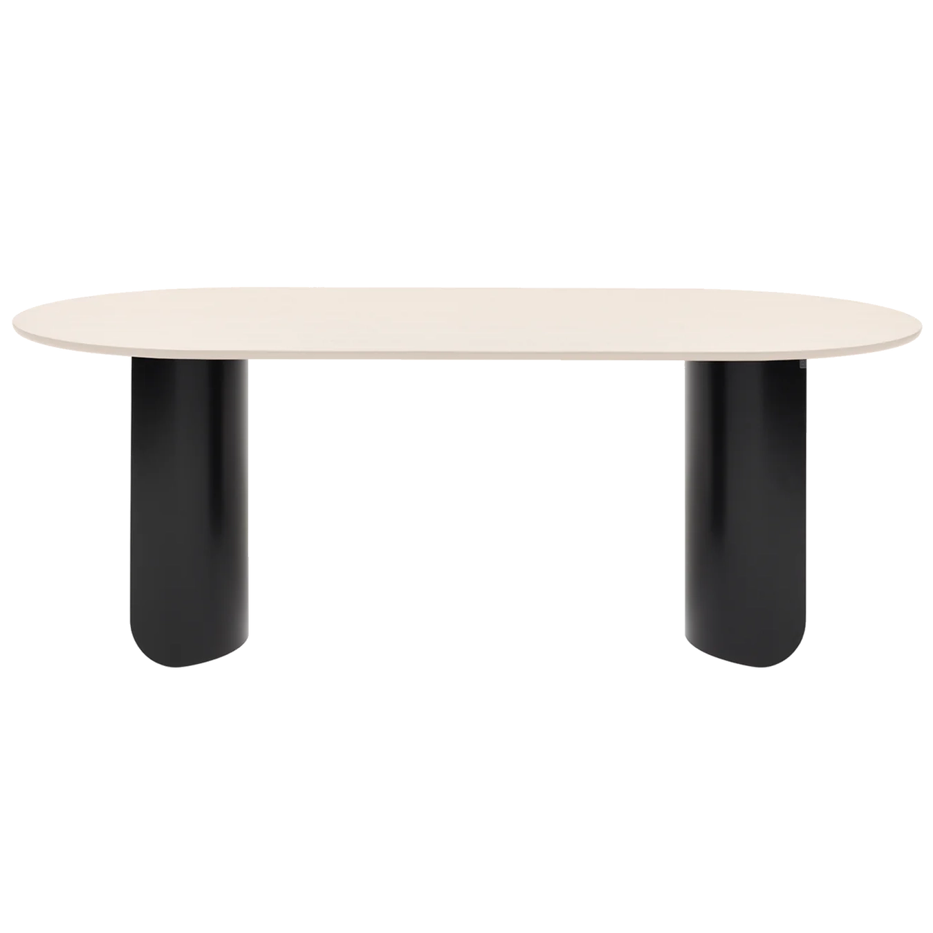 Plateau Dining Table Oval - Sand Top, Black Frame