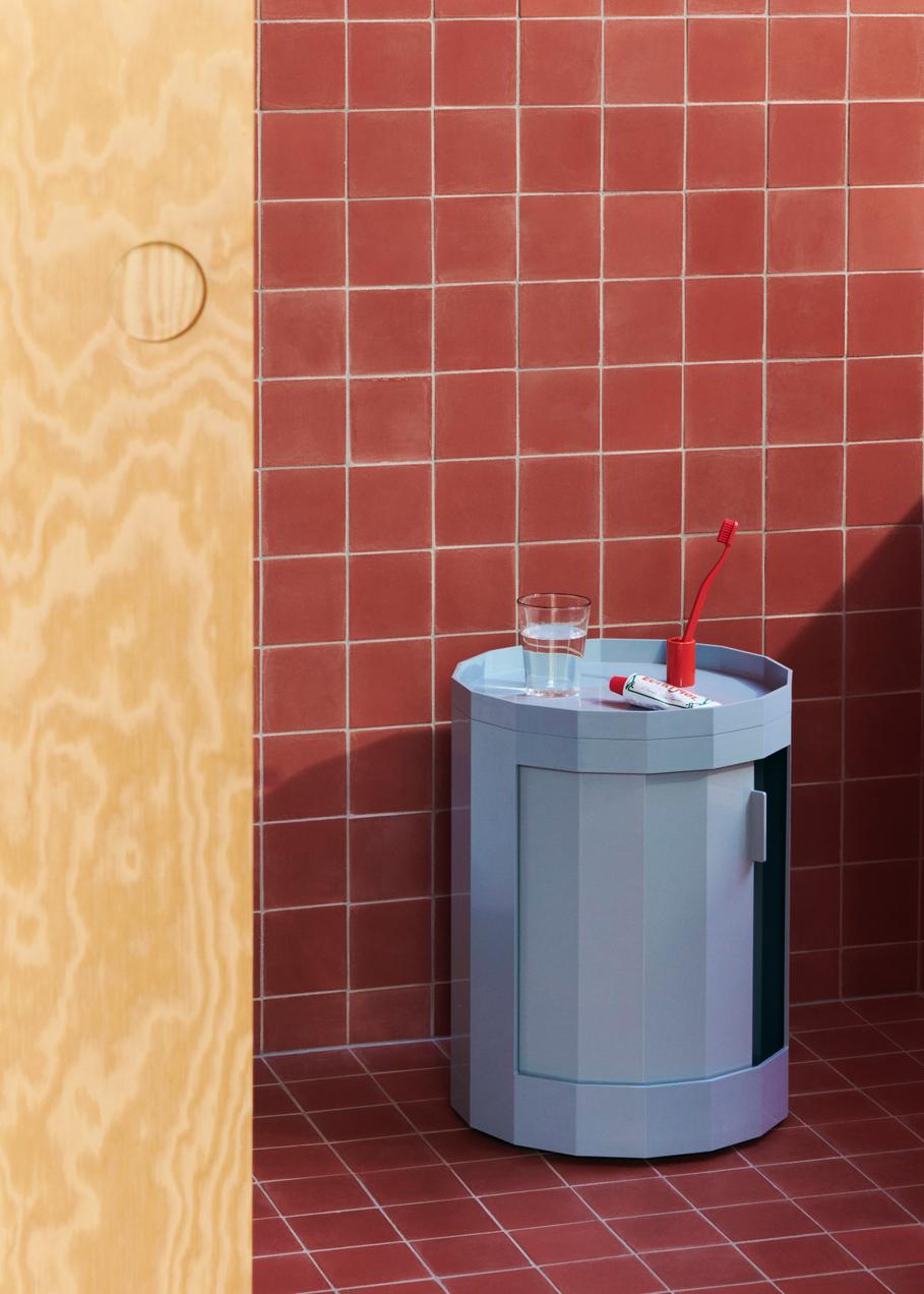 Facet Cabinet 100 incl. feet and castors - Misty Blue