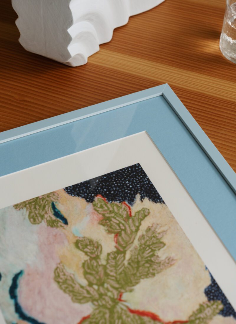Light Blue Wood Frame
