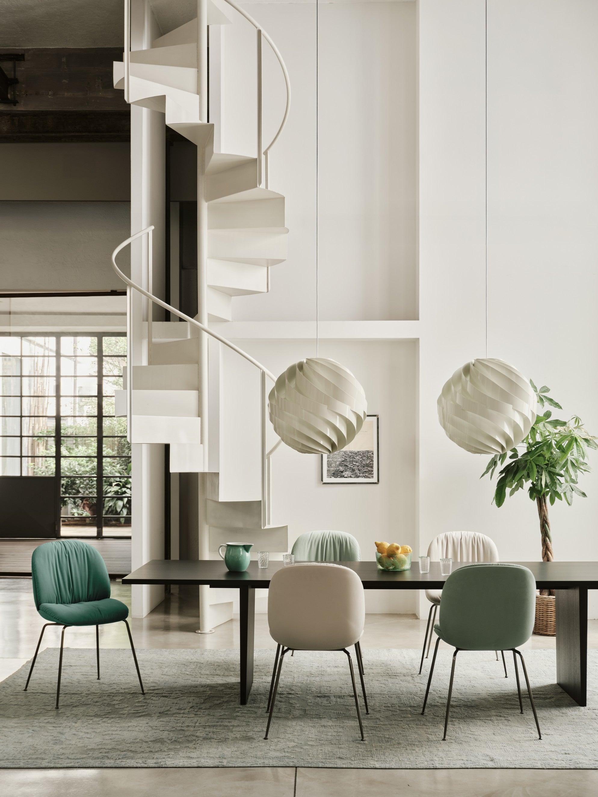 Beetle Soft Dining Chair - Fully Upholstered, Conic base