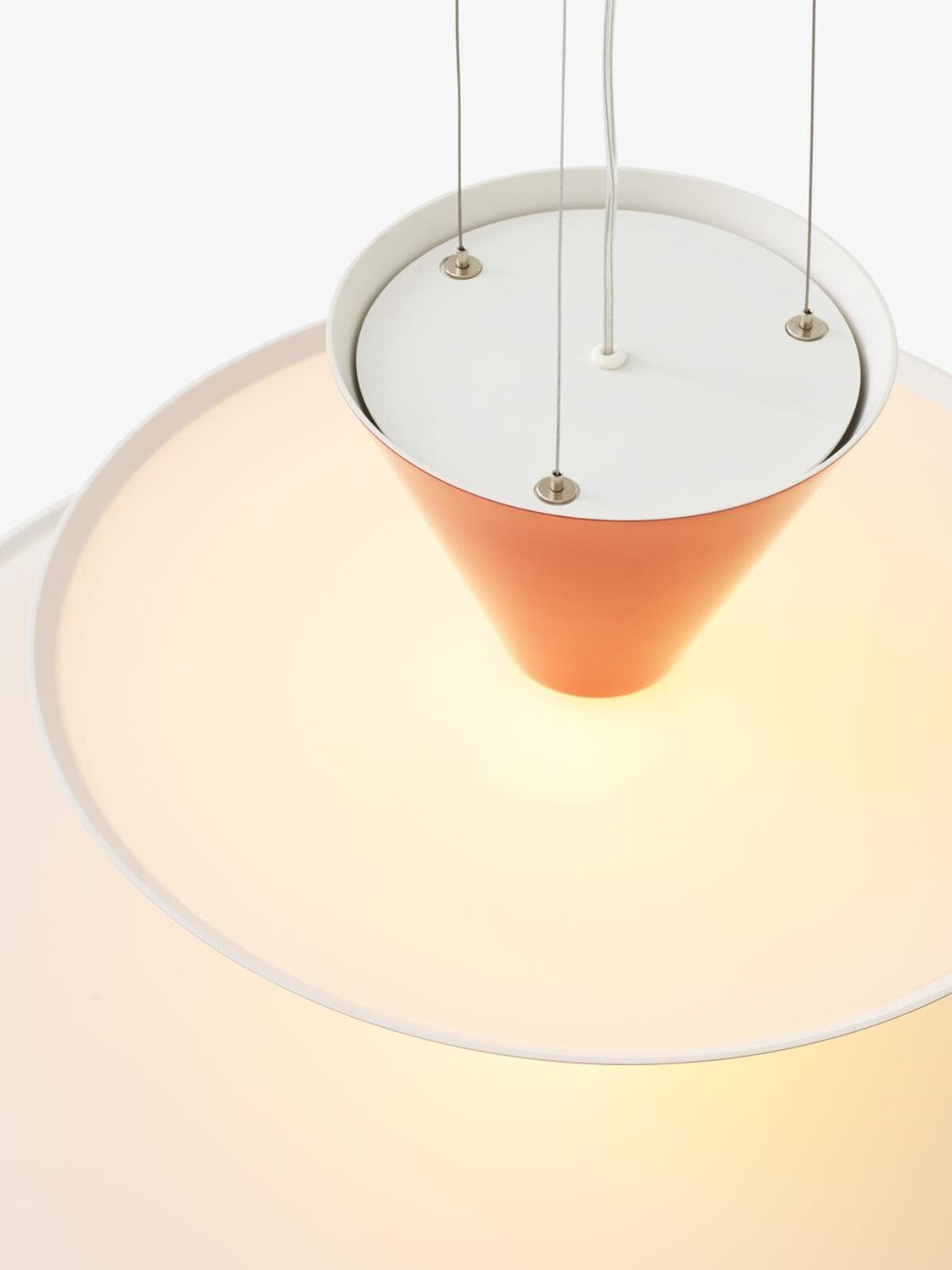 Gio Pendant LN15 Ø 92 Vermilion Red & Dark Burgundy & Ecru White