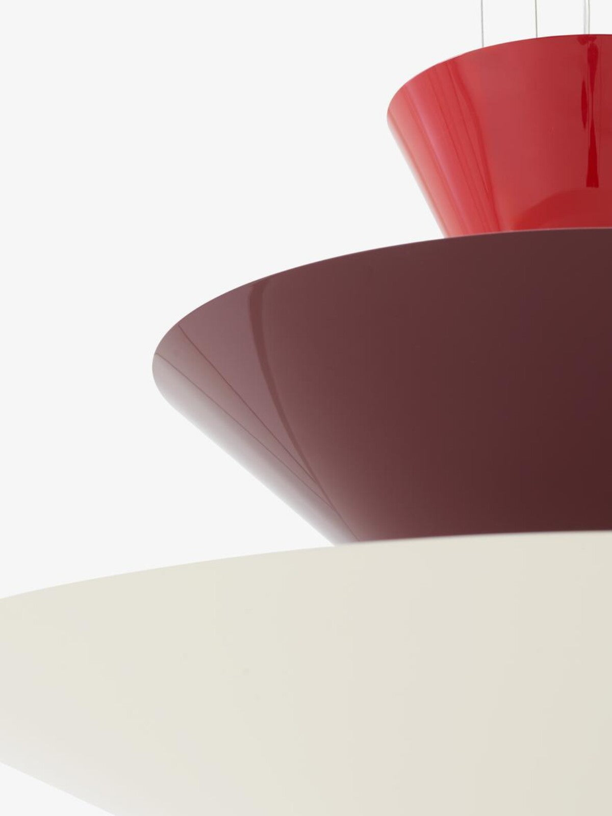 Gio Pendant LN15 Ø 92 Vermilion Red & Dark Burgundy & Ecru White