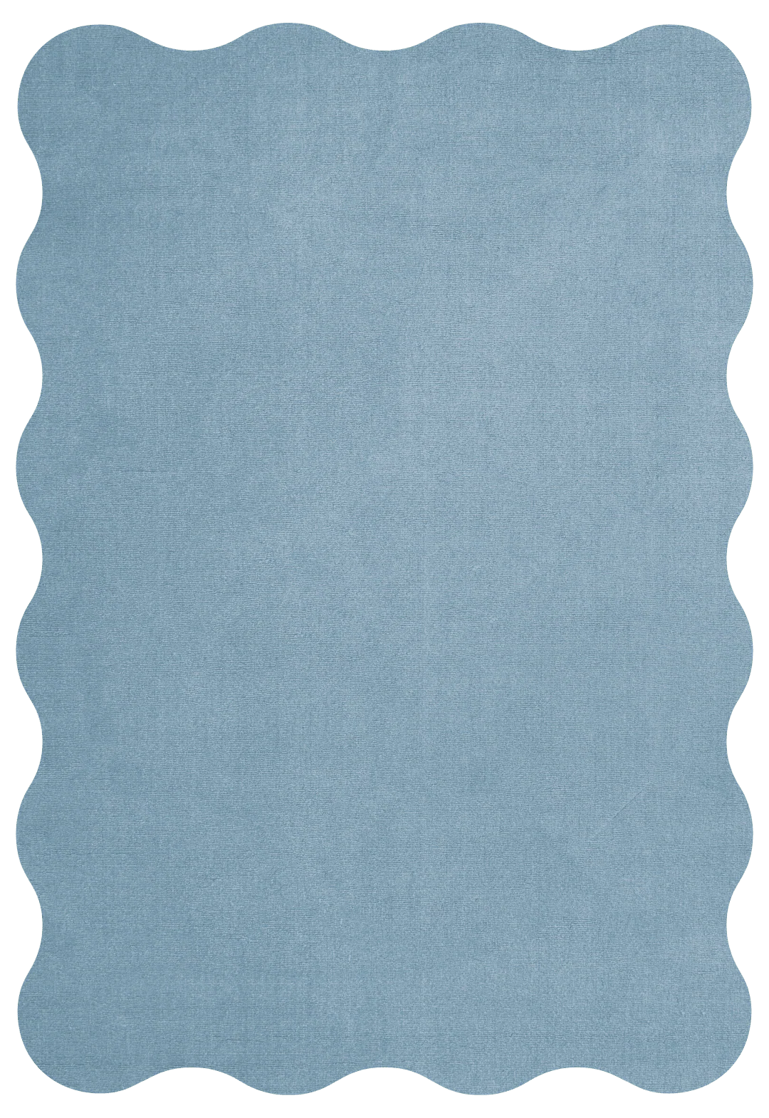 Scallop Wool Rug -  Soft Blue