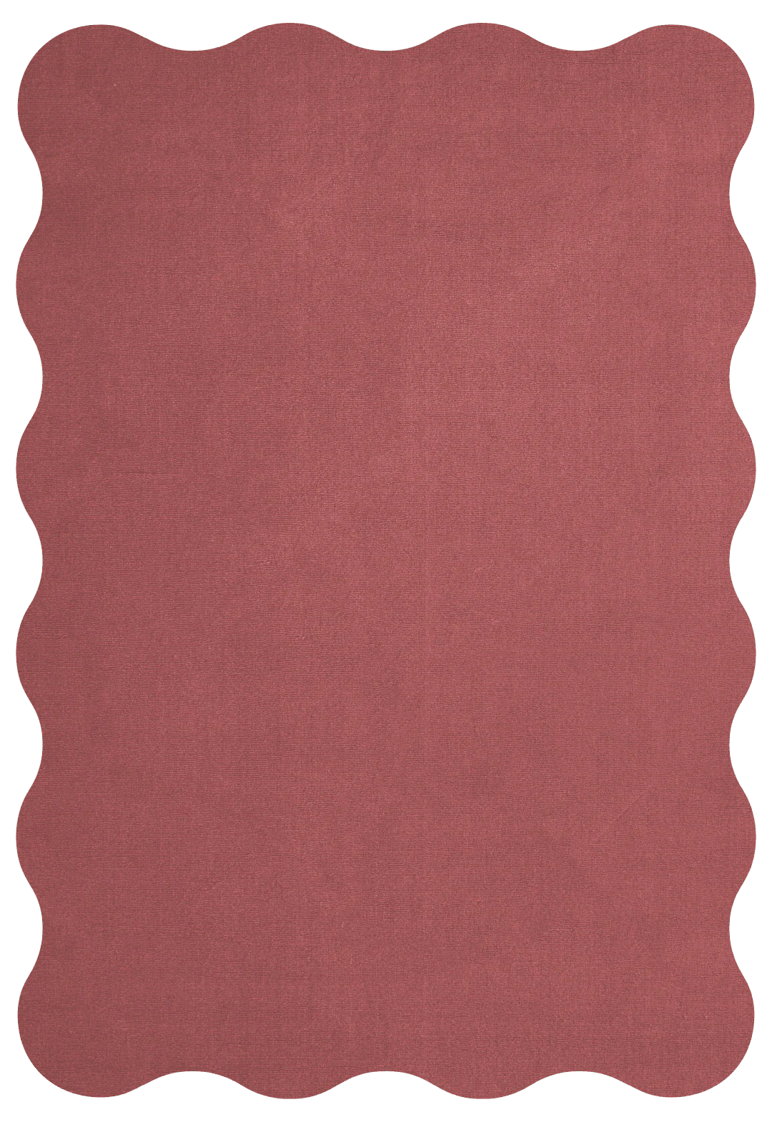 Scallop Wool Rug - Rosewood Red