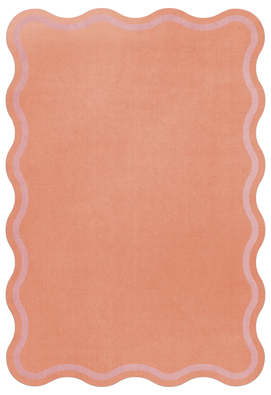 Scallop Wool Rug -  Watermelon Pink