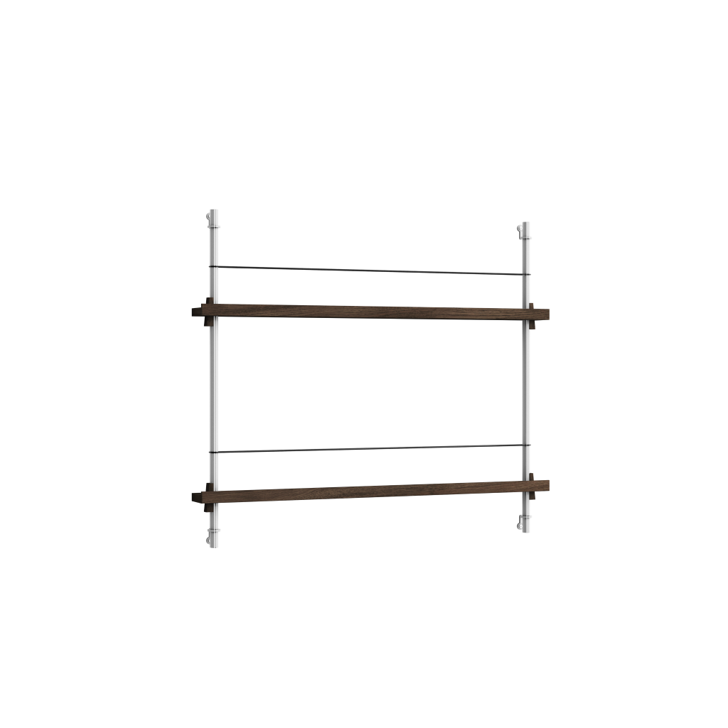Magazine Shelving – Smoked-Oak/Stainless-Steel- MS.65.1