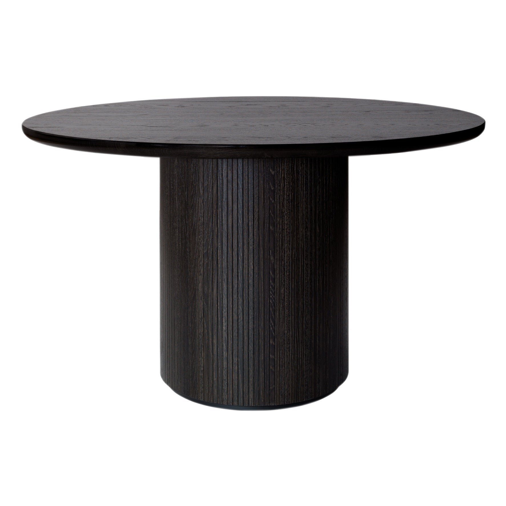 Moon Dining Table Round - Brown / Black Stained Veneer Oak Lacquered