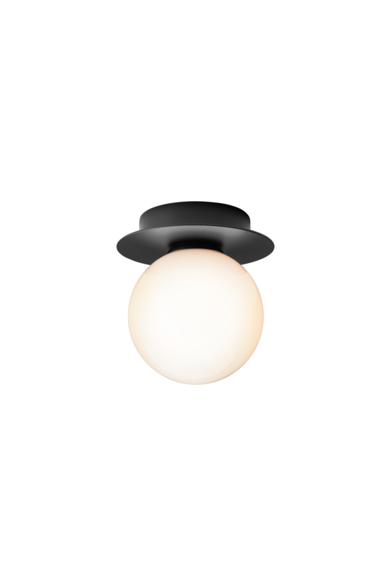 Wall / Ceiling Lamp Liila 1 - Black - Opal White