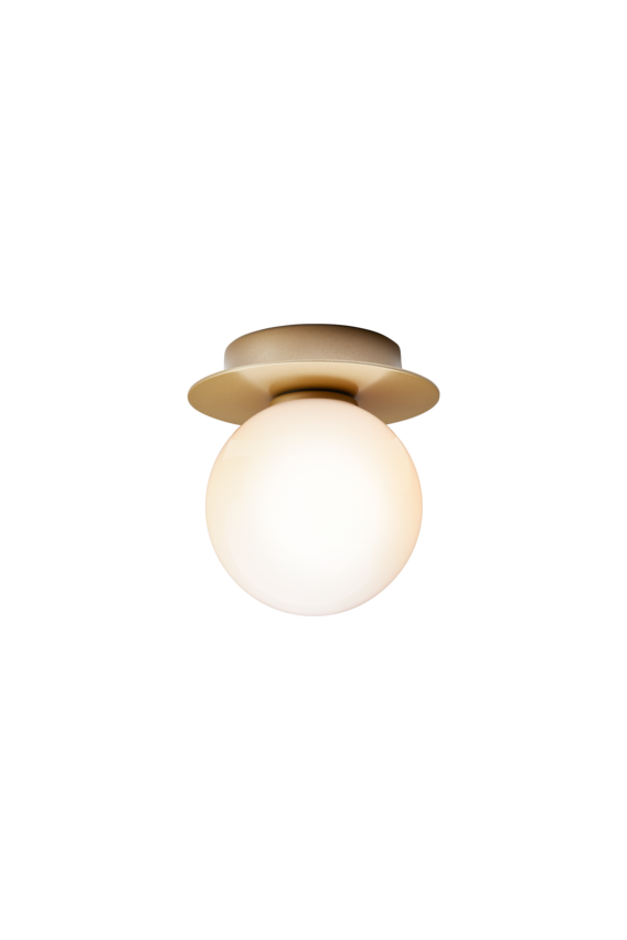 Wall / Ceiling Lamp Liila 1 - Nordic Gold - Opal White