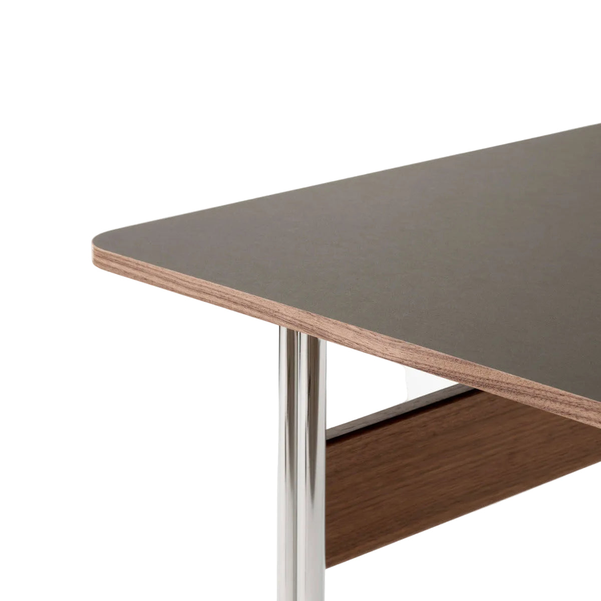 Pavilion Desk AV16 - Charcoal Linoleum & Lacquered walnut