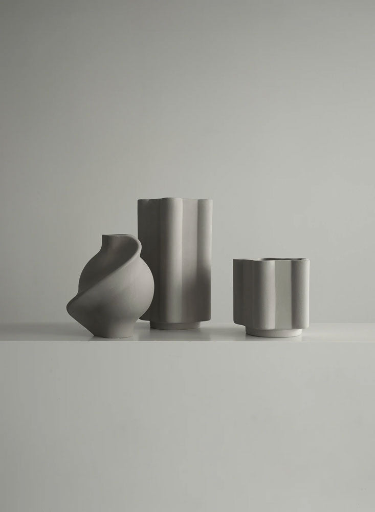 Ceramic Pirout Vase 02 - Sanded Grey
