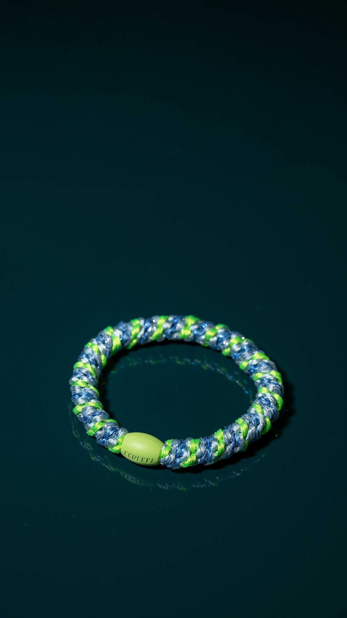 Kknekki - Stripe lime green ocean glitter
