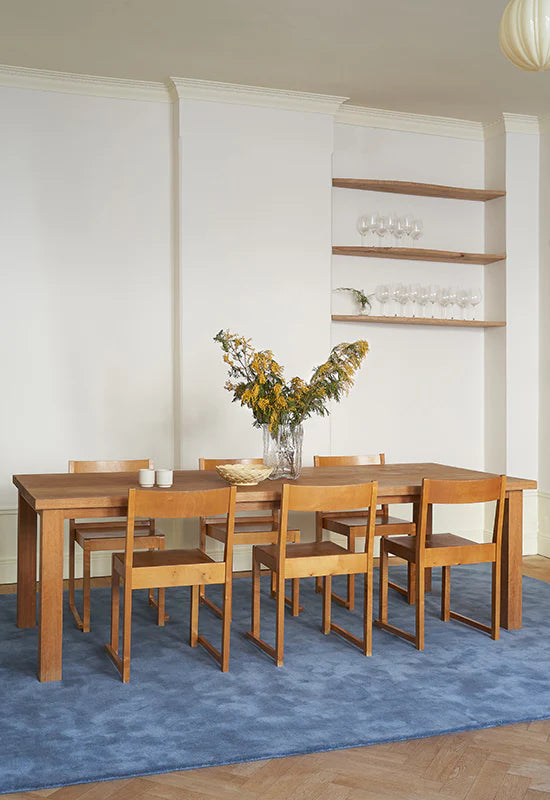 Solid Wool Rug -  Cornflower Blue