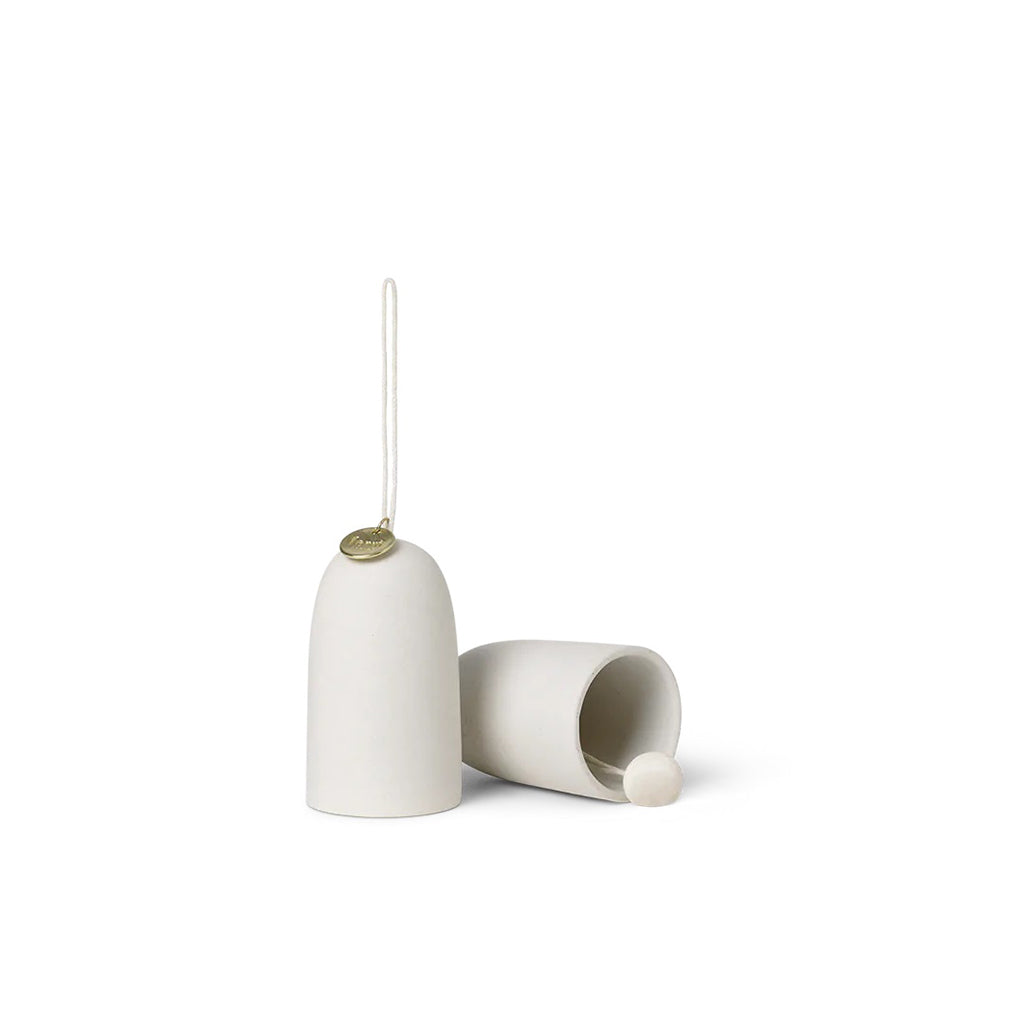 Ornament Bell Ceramic - Set de 2 - Off-White