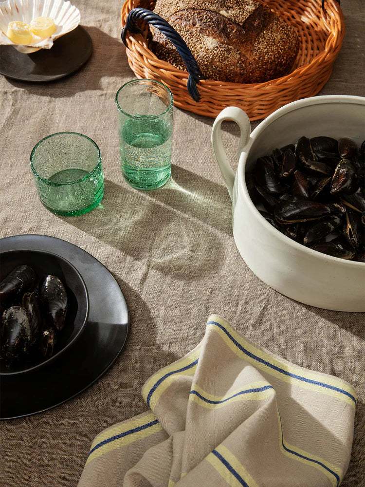Hale Tea Towel - Oyster/Lemon/Bright Blue
