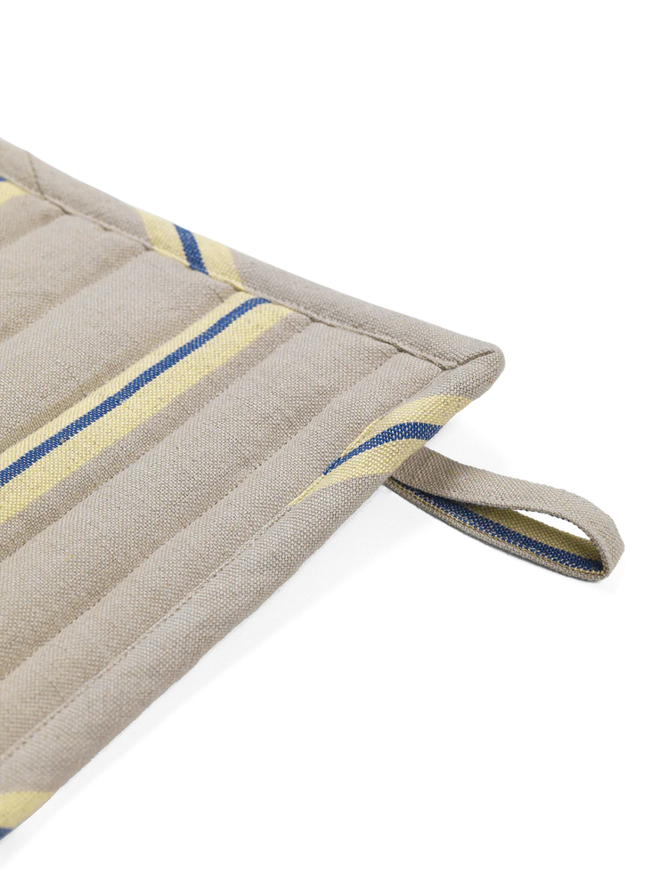 Hale Pot Holders - Set of 2 - Oyster/Lemon/Blue