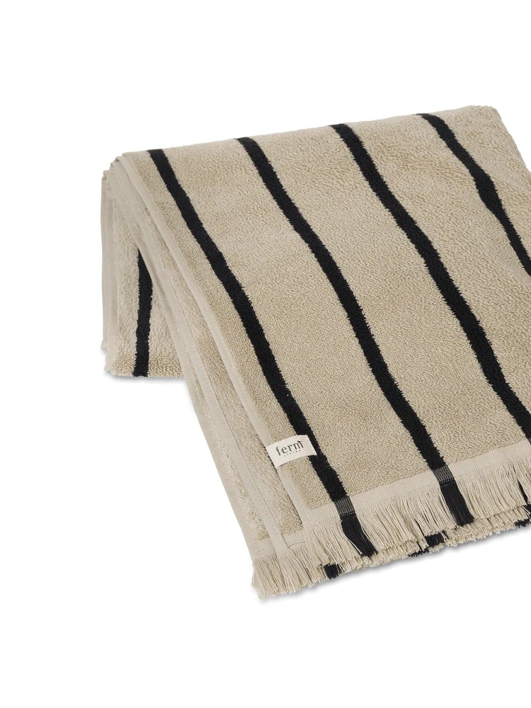 Alee Bath Towel - Sand/Black