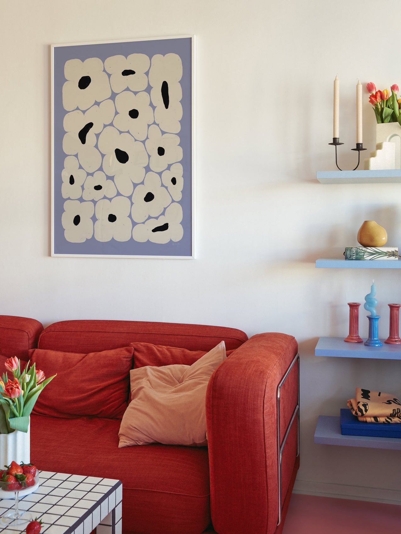 Flower Bed Blue Poster