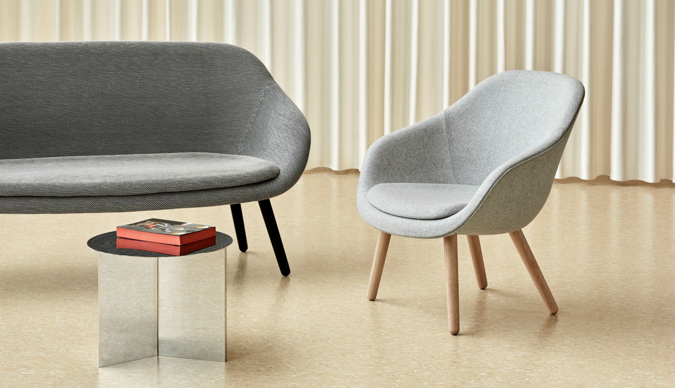 Round Slit Side Table - Mirror