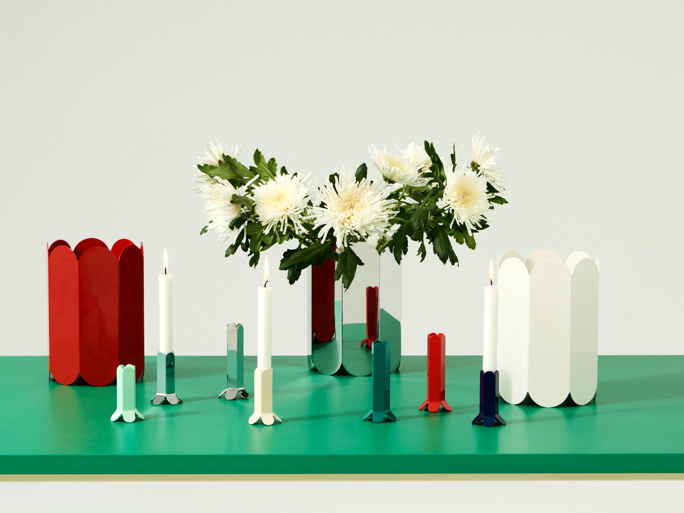 Arcs Candleholder L - Red