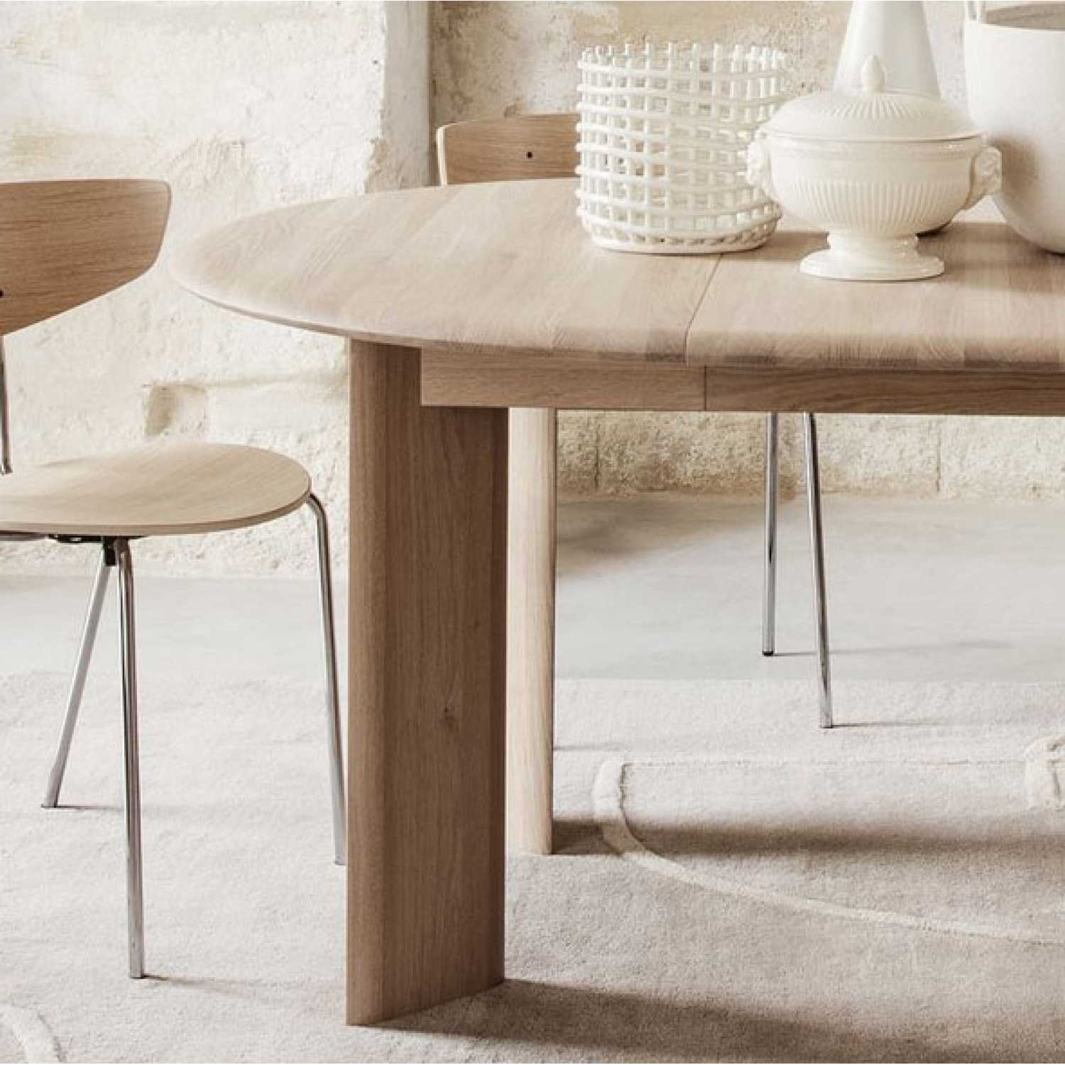 Masă Bevel Extensibilă - White Oiled Oak