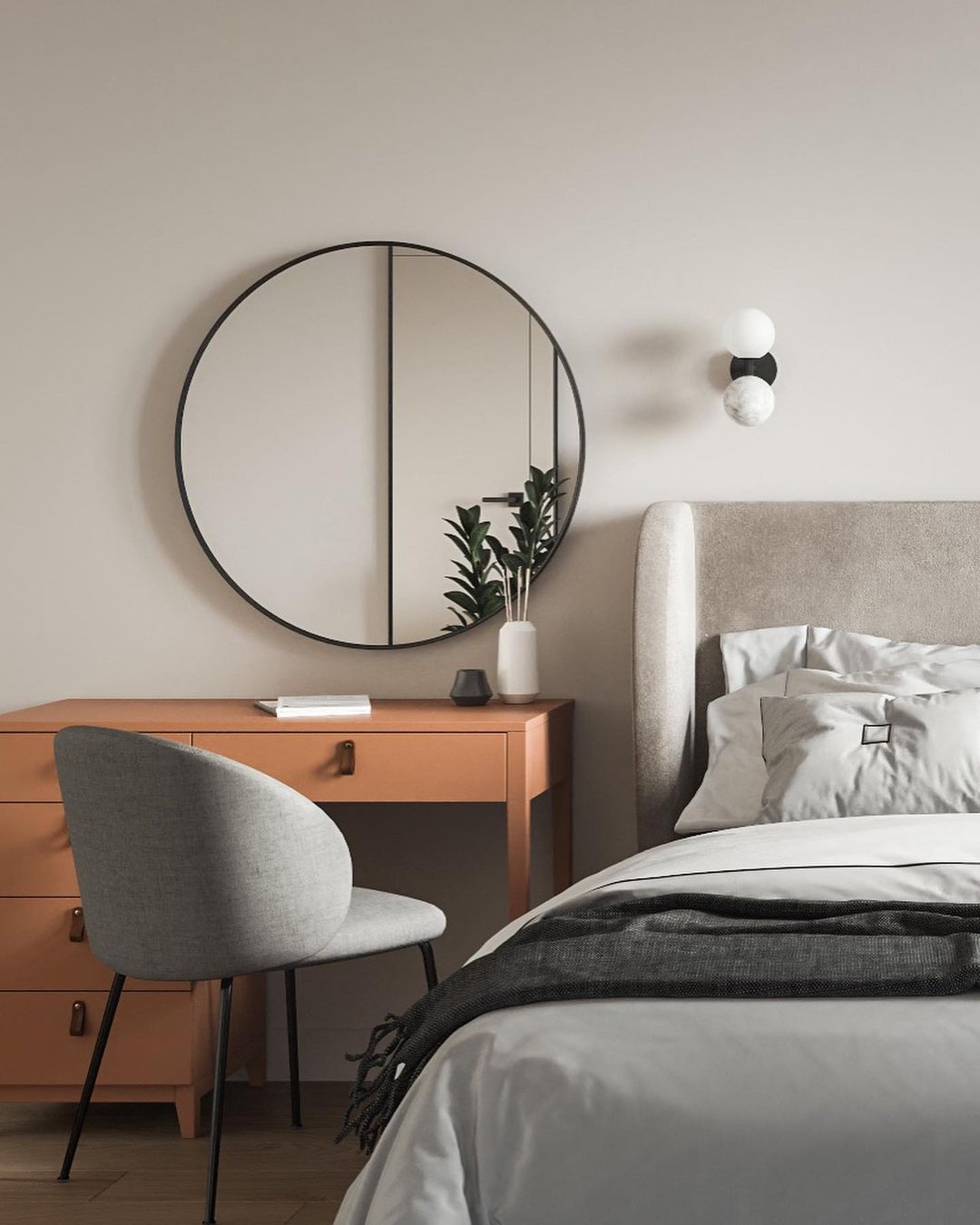 Dalt Aplique - Matt Black / White Marble