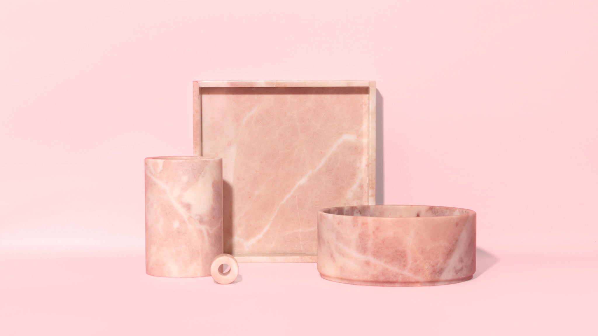 Pink Marble Fruit Bowl