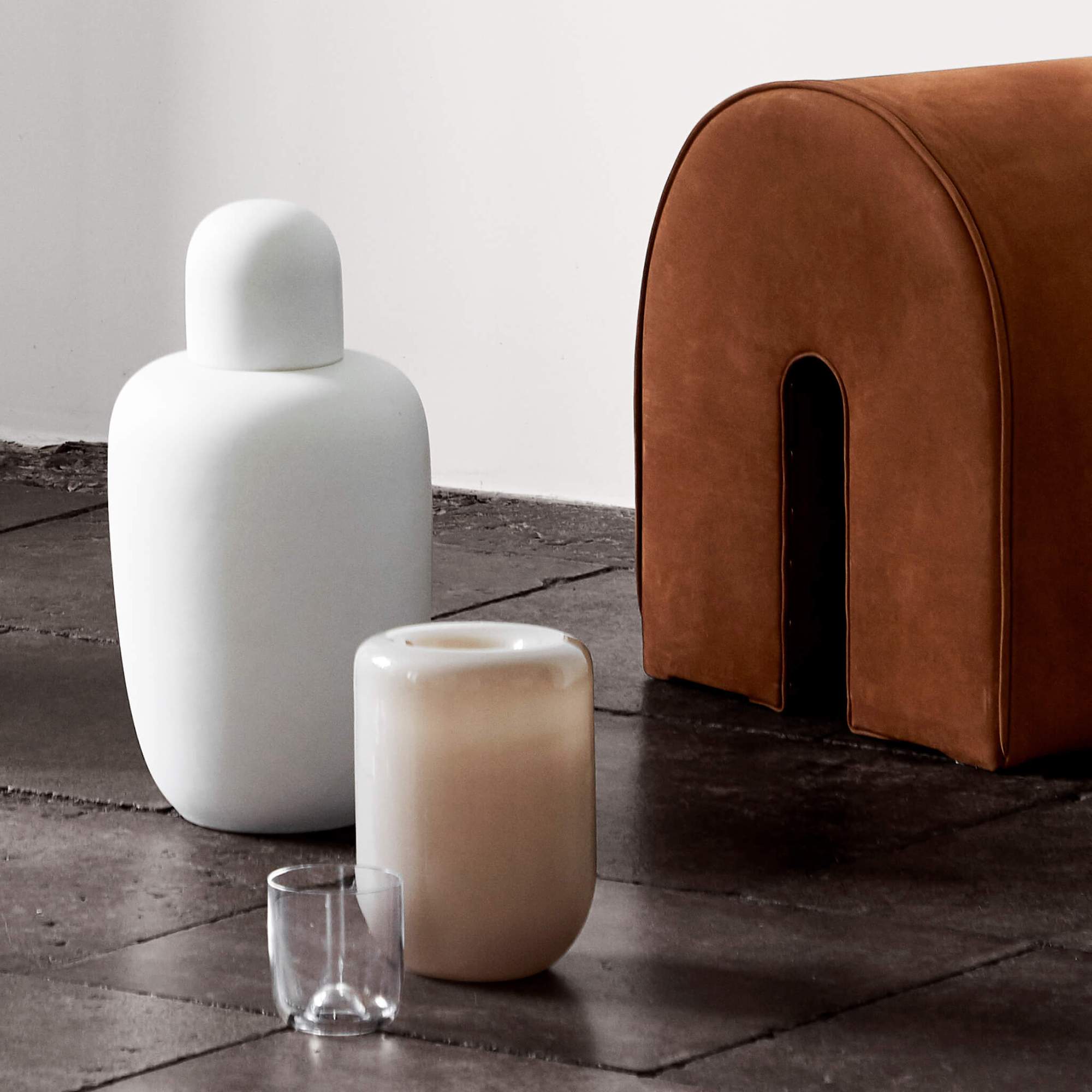 Opal Glass Vase | Large | Beige