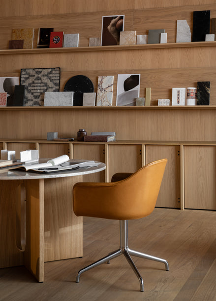 Androgyne Dining Table 120, Natural Oak / Kunis breccia sand